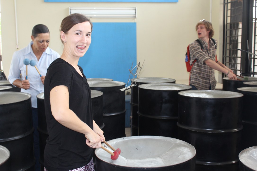 Michelle playing some steel drums