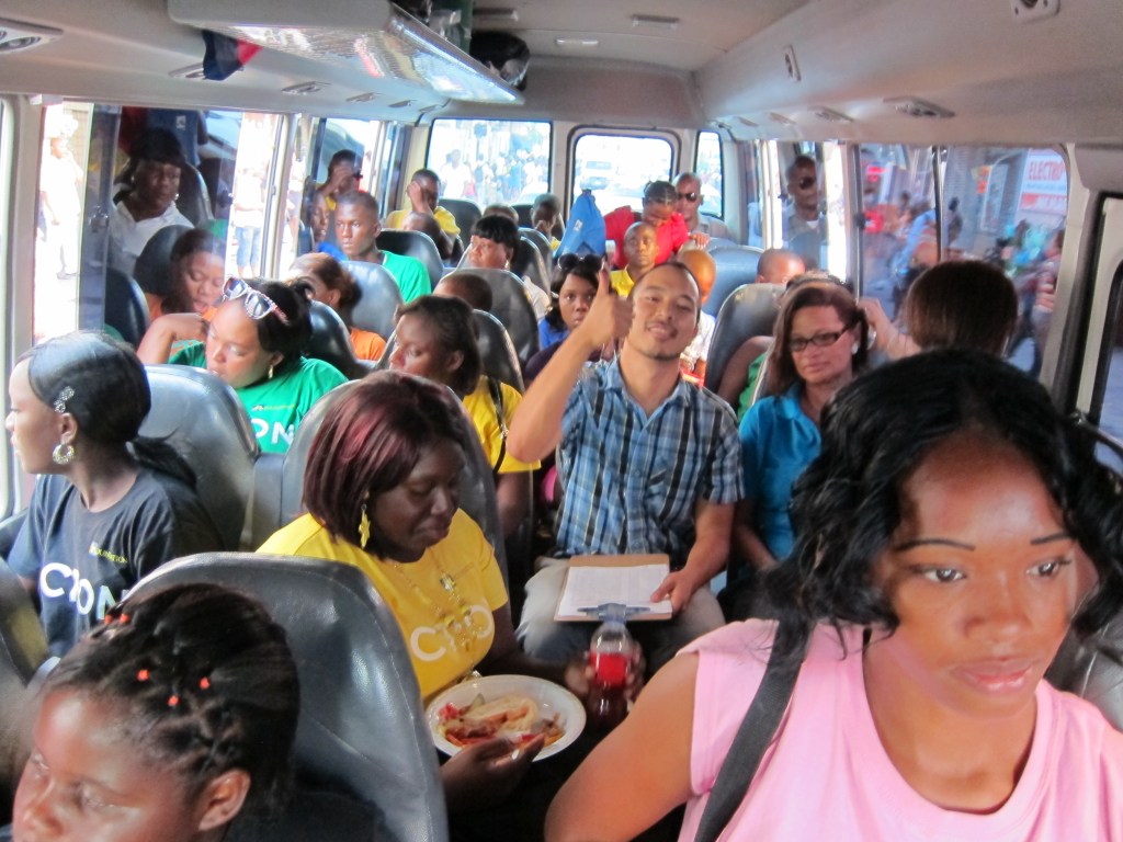 Jedd demonstrates the use of a 'cross seat' which uses the aisles more efficiently